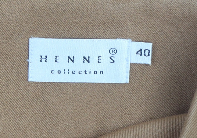 Hennes Collection Women's Beige Wide-Leg Trousers Size 12 Polyester Blend