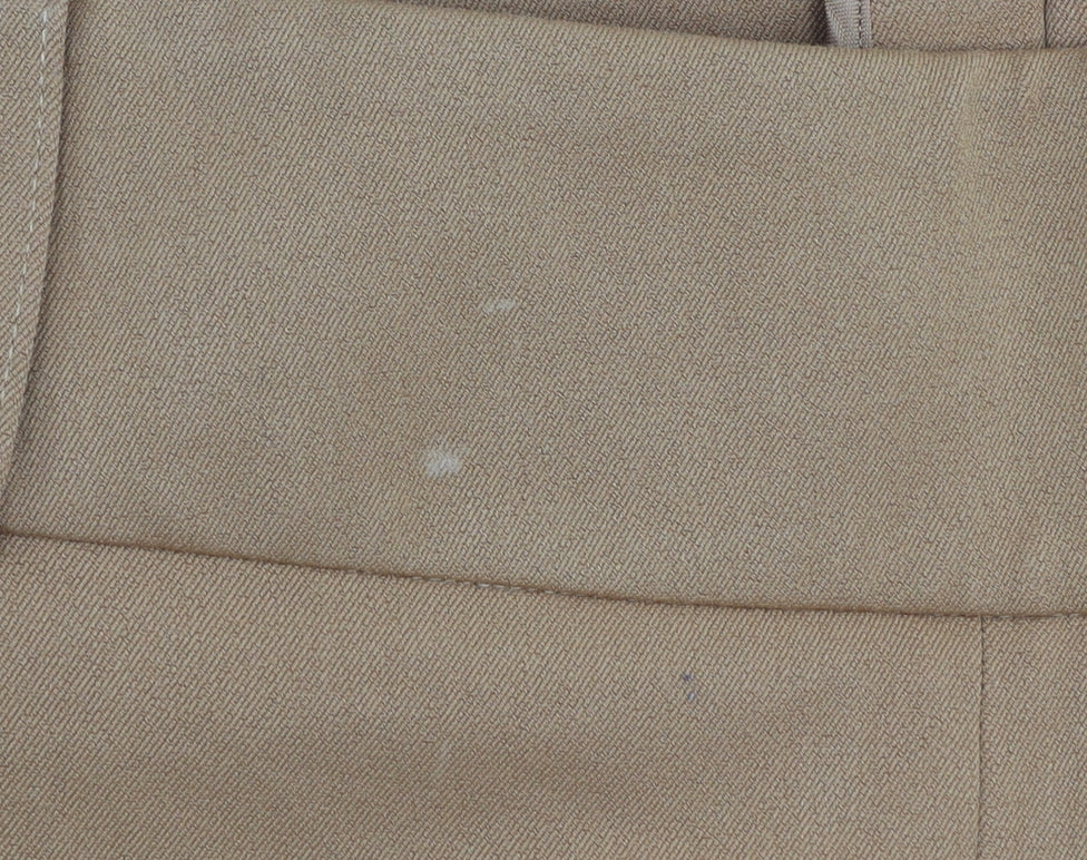 Hennes Collection Women's Beige Wide-Leg Trousers Size 12 Polyester Blend