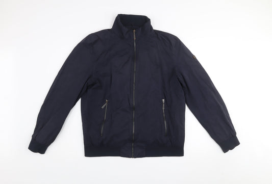 6th Sense Men's Blue Bomber Jacket Size M Regular Fit Full Zip