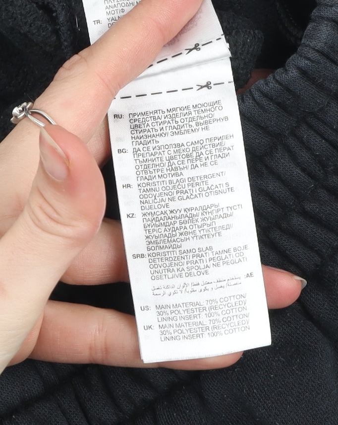 adidas Womens Black Jogger Sweatpants Size 12 Cotton Blend