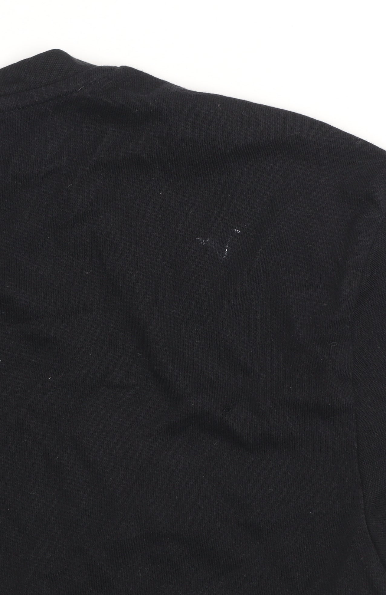 11 Degrees Womens Black Cropped T-Shirt Size 6 Cotton Casual Top