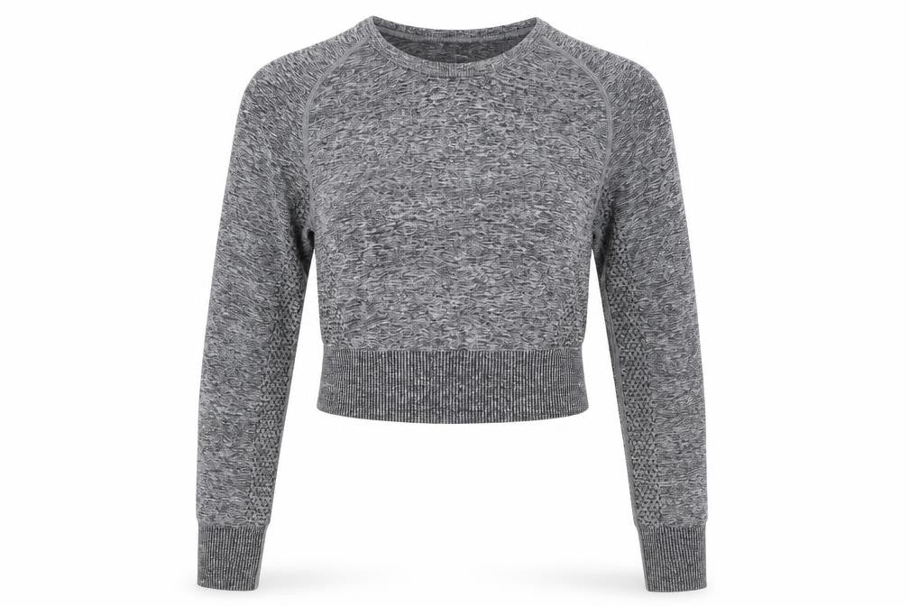 Everlast Womens Grey Cropped Long Sleeve Gym Top Size 10