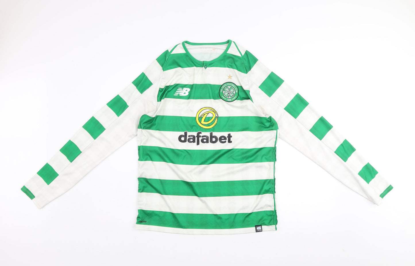 New Balance Men's Green Long Sleeve Celtic Football Jersey L