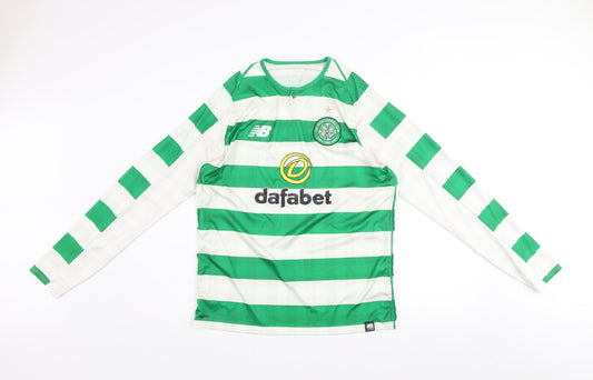 New Balance Men's Green Long Sleeve Celtic Football Jersey L