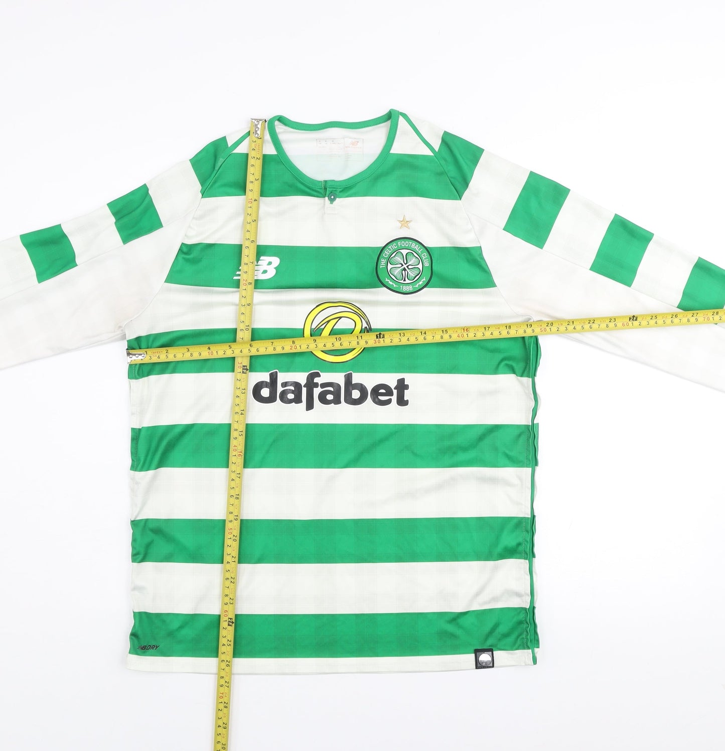 New Balance Men's Green Long Sleeve Celtic Football Jersey L