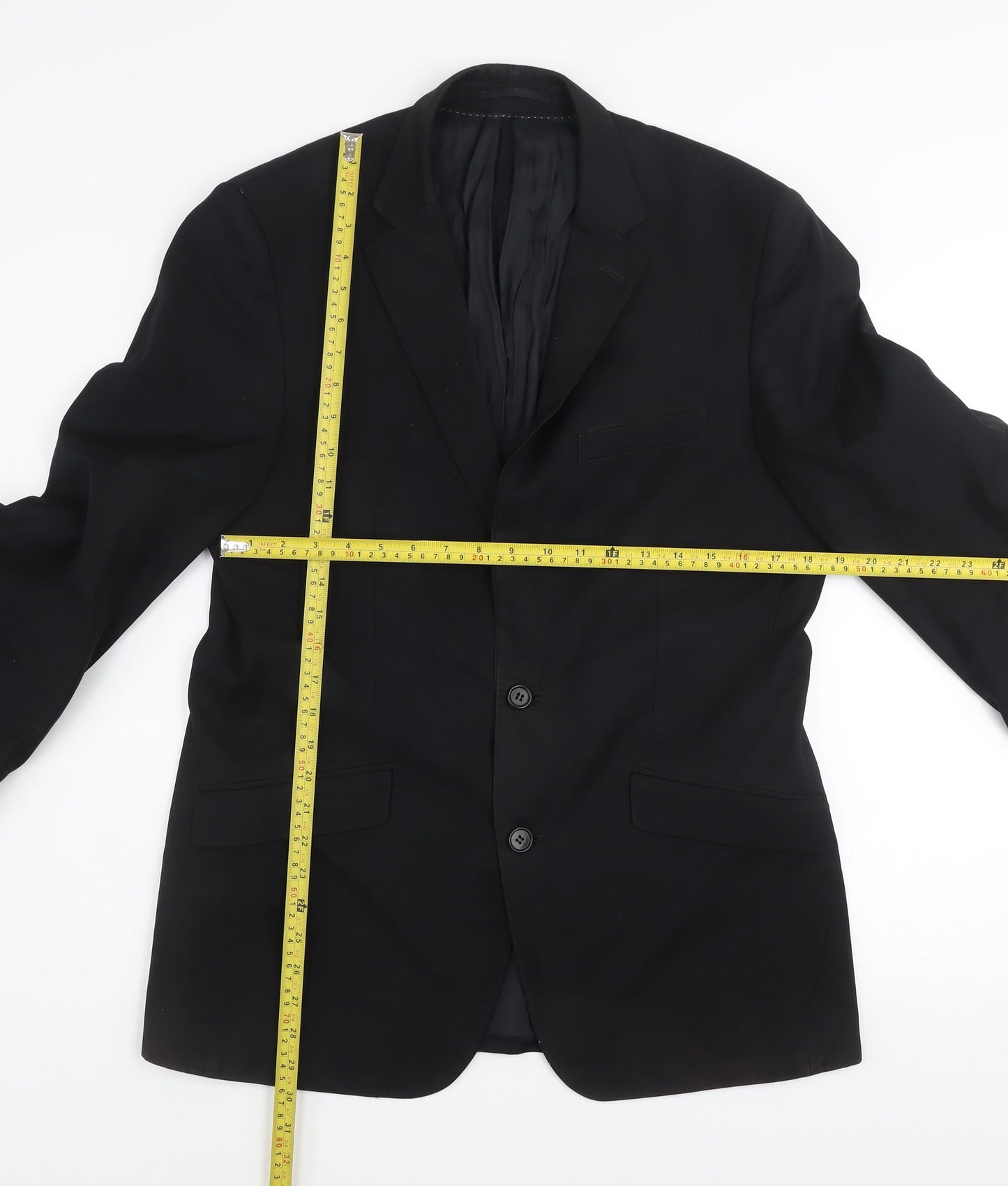 Daniel Grahame Men's Black 40L Single-Breasted Blazer Jacket