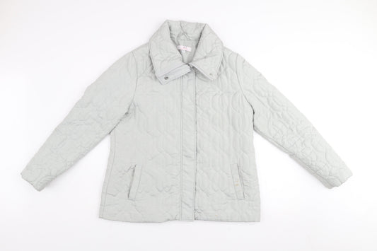 Julipa Womens Grey Quilted Mid-Length Jacket Size 12