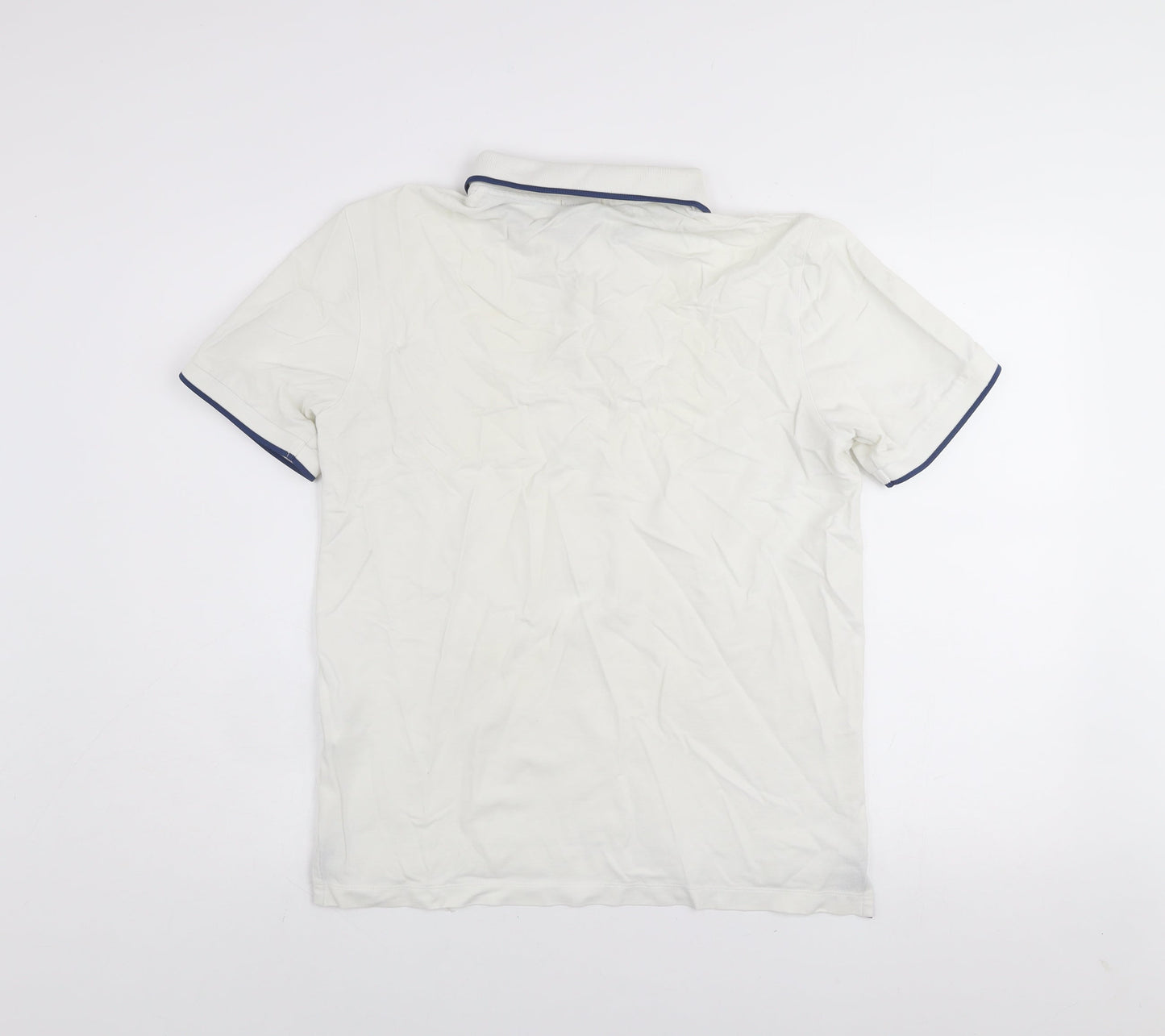 Hugo Boss Men's Ivory Pima Cotton Regular Fit Polo Shirt L