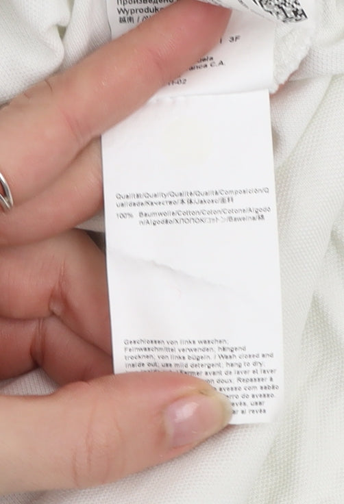 Hugo Boss Men's Ivory Pima Cotton Regular Fit Polo Shirt L