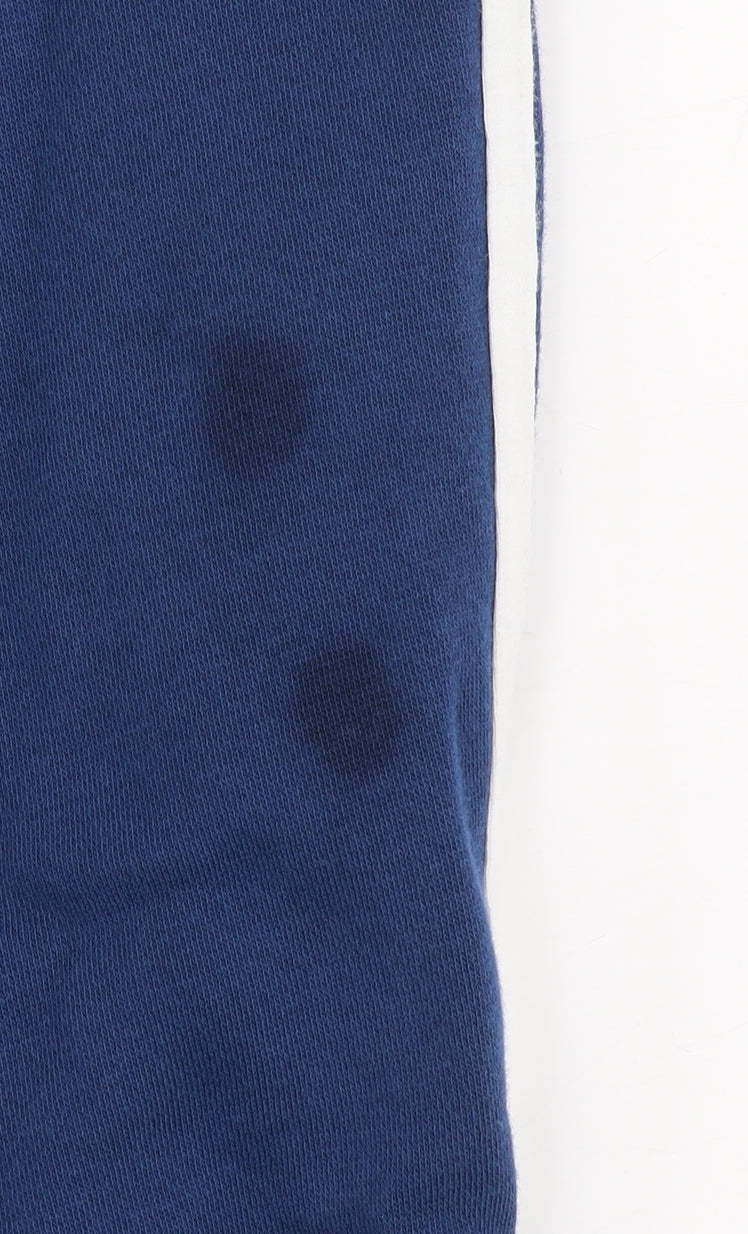 Adidas Boys Blue Track Pants 7 Years Elastic Waist Striped Sportswear