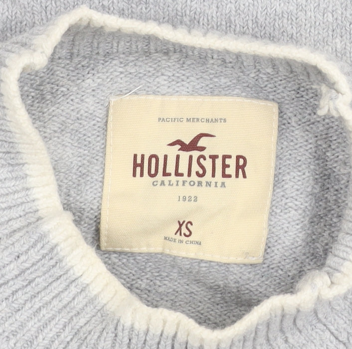 Hollister Womens Grey Knit Crew Neck Pullover Jumper XS