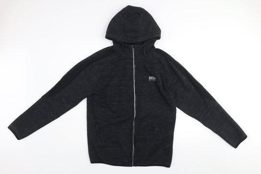 Diesel Spirit Men's Black Large Full Zip Hooded Track Jacket