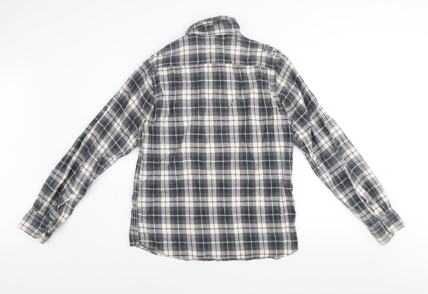 Diesel Men's Grey Check Cotton Long Sleeve Button-Up Shirt M