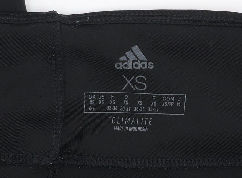 adidas Womens Black XS Climalite Side Stripe Running Leggings