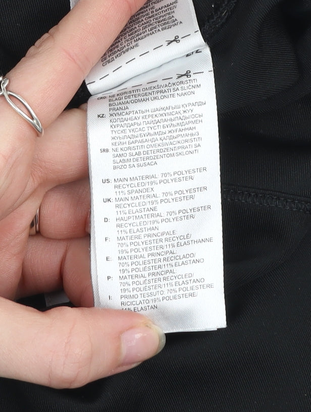 adidas Womens Black XS Climalite Side Stripe Running Leggings