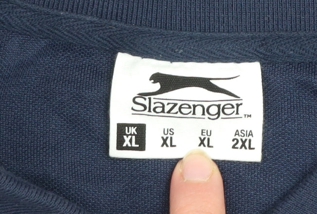 Slazenger Men’s Blue XL Polo Shirt Collared Sports Casual Top