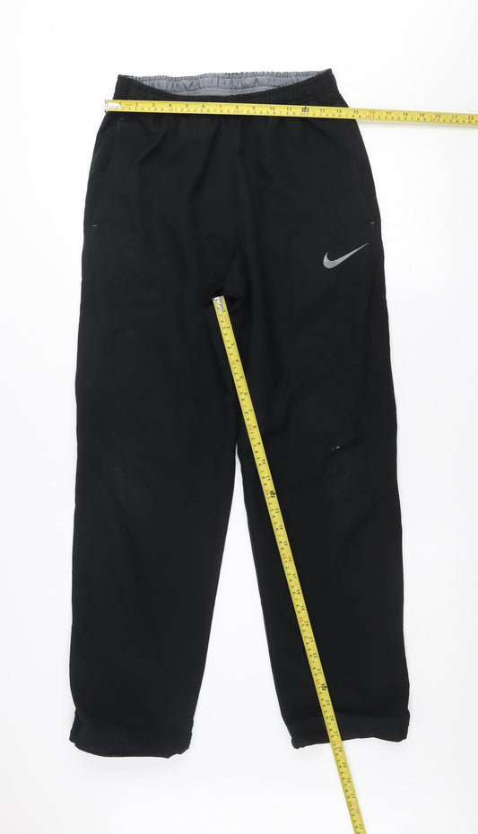 Nike Men's Black Dri-FIT Track Pants M Regular Fit Breathable Sportswear
