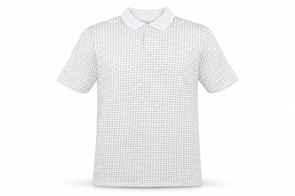 Slazenger Men's White Check Golf Polo Shirt Size L