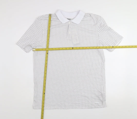 Slazenger Men's White Check Golf Polo Shirt Size L