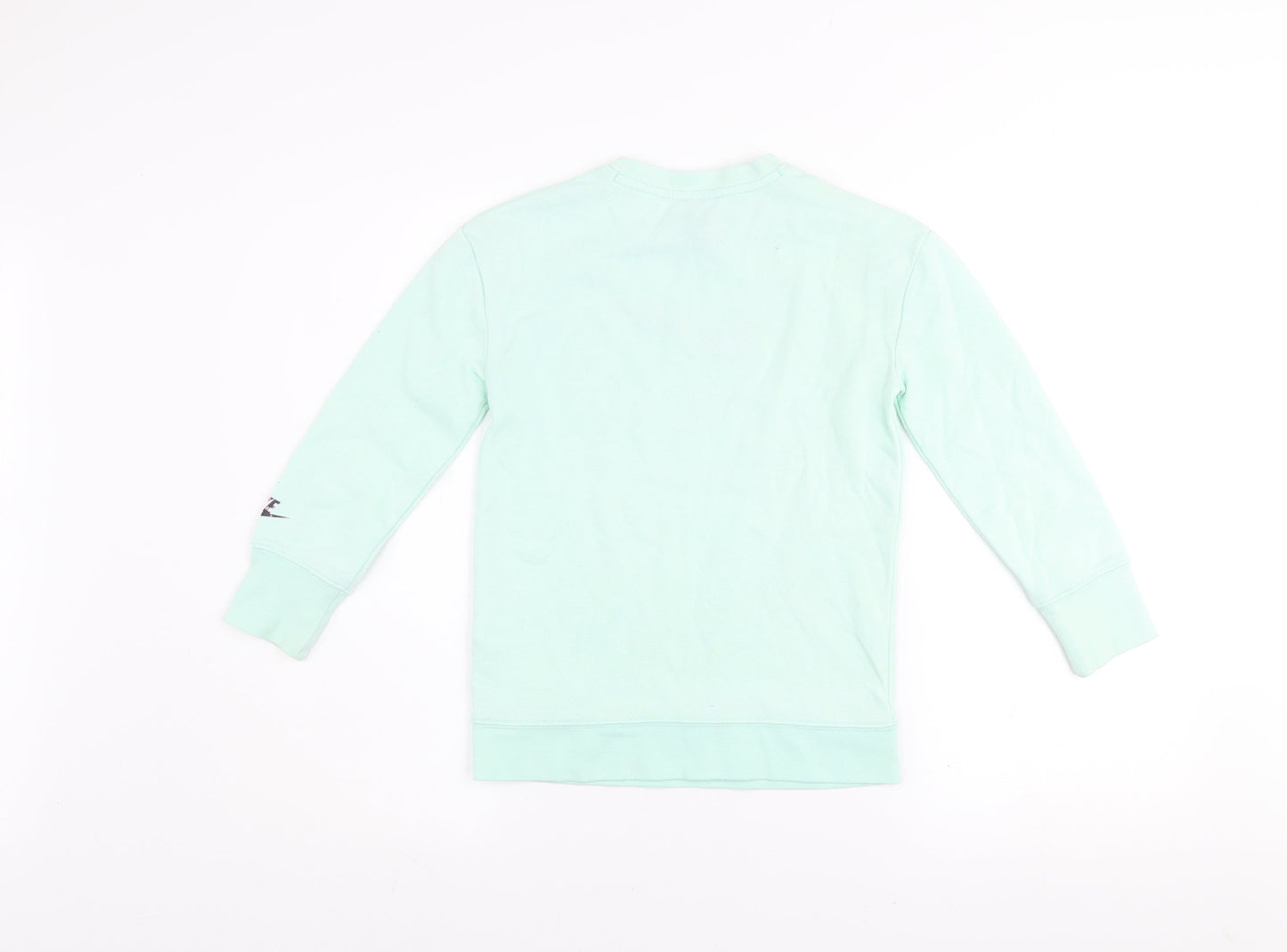 Nike Girls Green Floral Logo Sweatshirt 6-7 Years Pullover Crew Neck