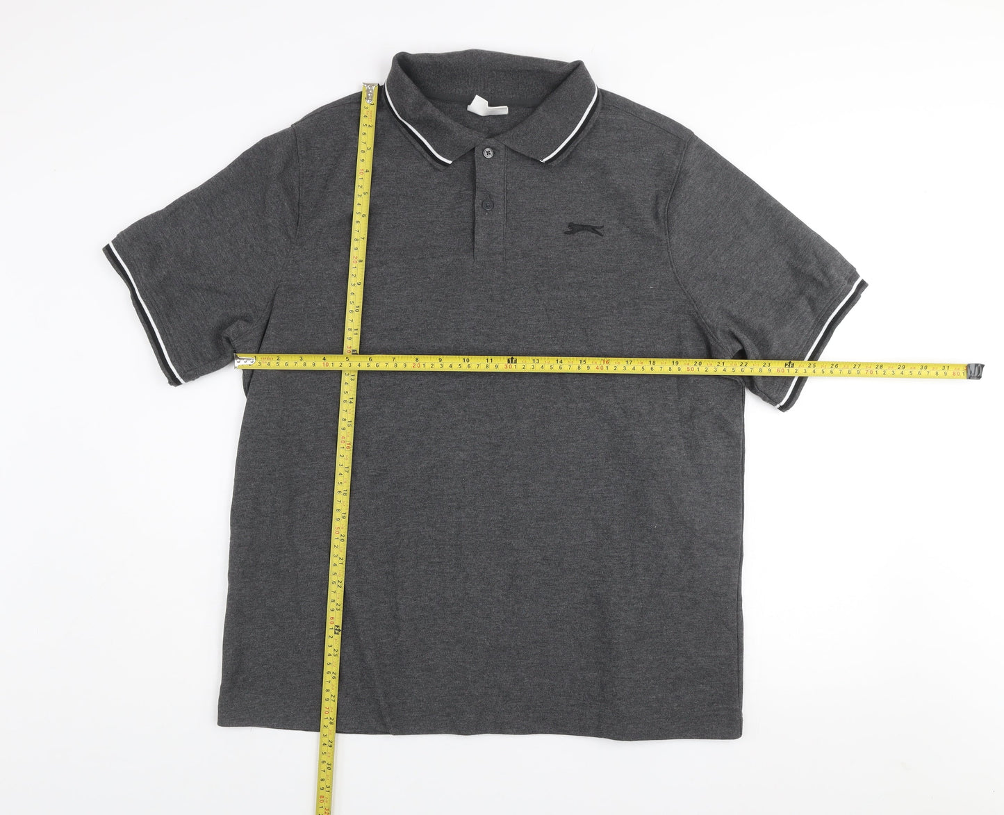 Slazenger Men's Grey XL Polo Shirt Classic Sports Style