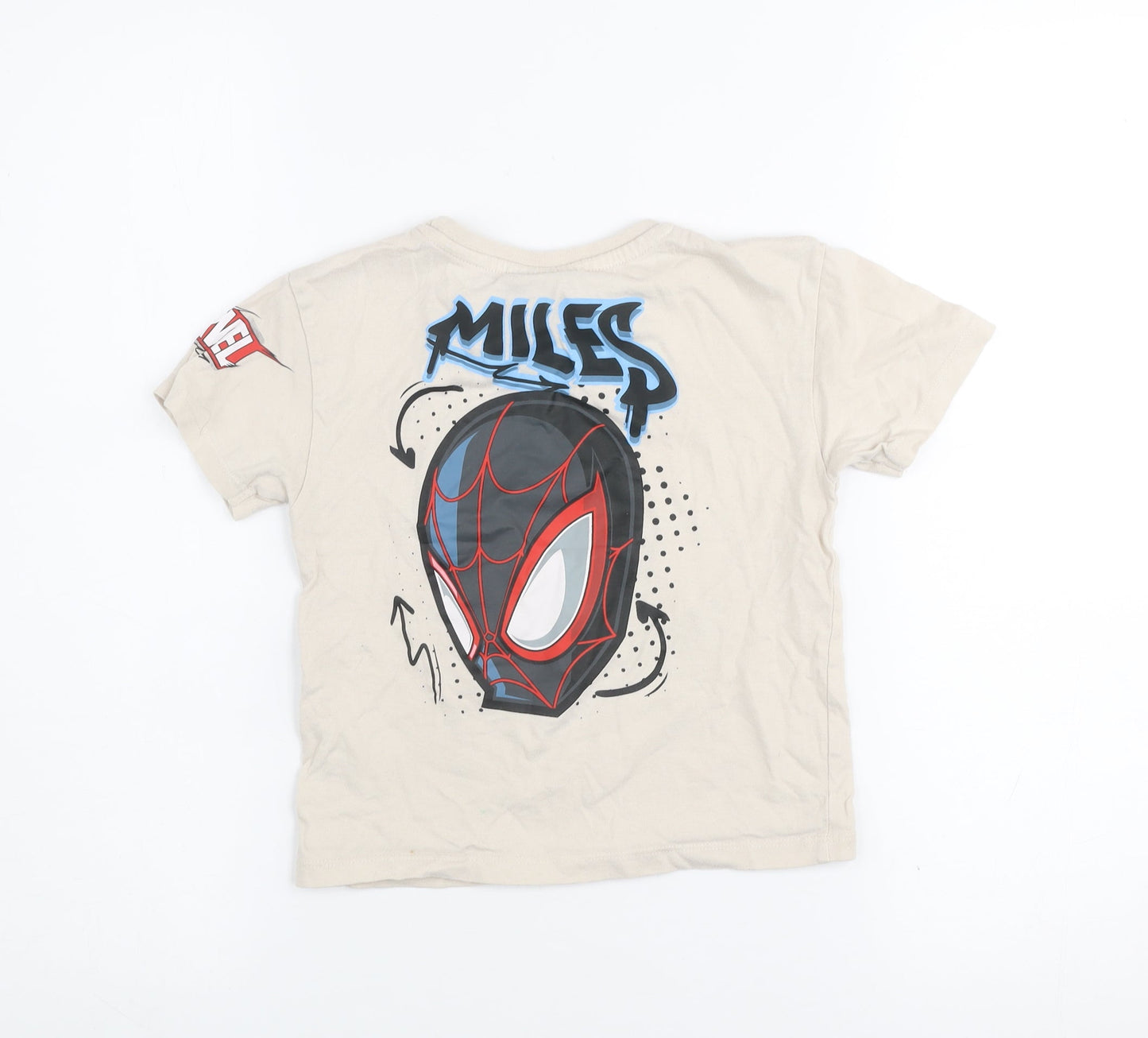Primark Boys Beige Spider-Man Graphic T-Shirt 2-3 Years