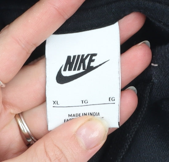 Nike Men’s Black XL Pullover Hoodie Fleece Cotton Sportswear