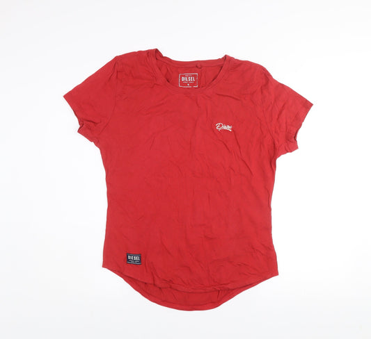 Diesel Men's Red Cotton Short Sleeve Crew Neck T-Shirt XL