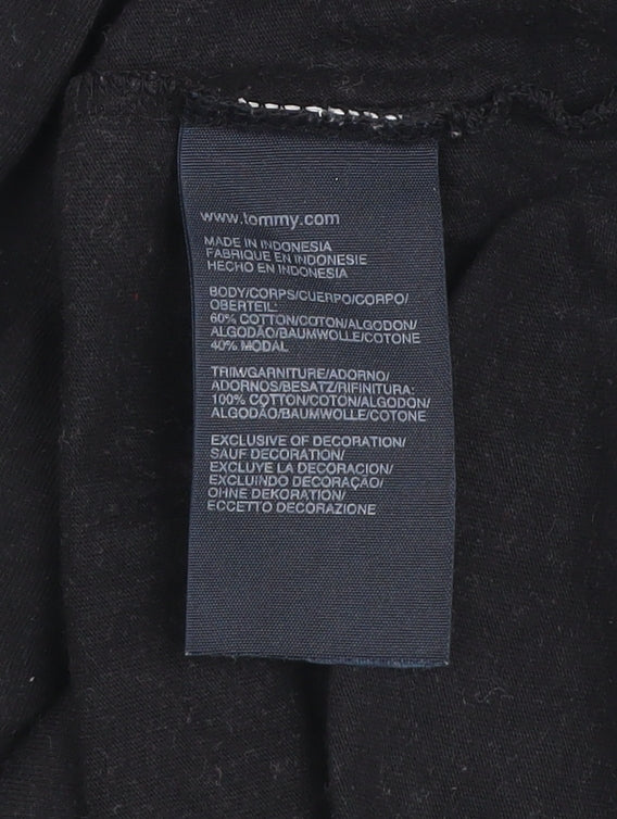 Tommy Hilfiger Women’s Black Ruffle Button Blouse M