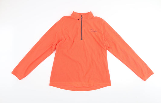 Dare 2b Womens Orange 1/4 Zip Fleece Pullover Sweatshirt UK14