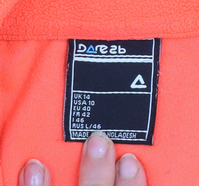 Dare 2b Womens Orange 1/4 Zip Fleece Pullover Sweatshirt UK14