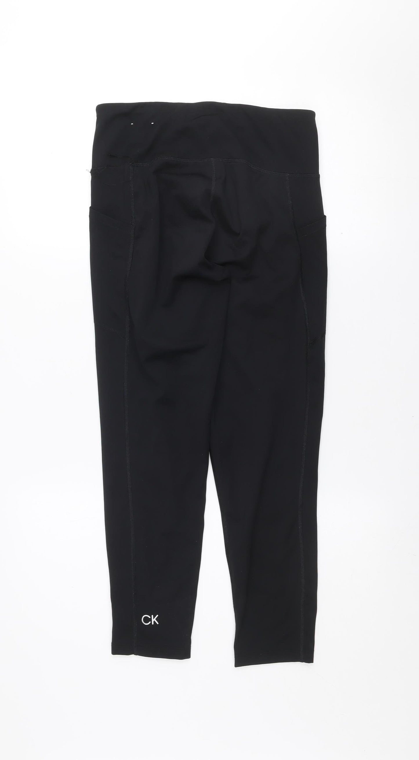 Calvin Klein Womens Black Capri Leggings M Gym Training Stretch