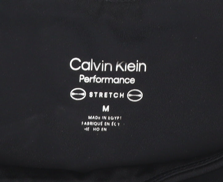 Calvin Klein Womens Black Capri Leggings M Gym Training Stretch