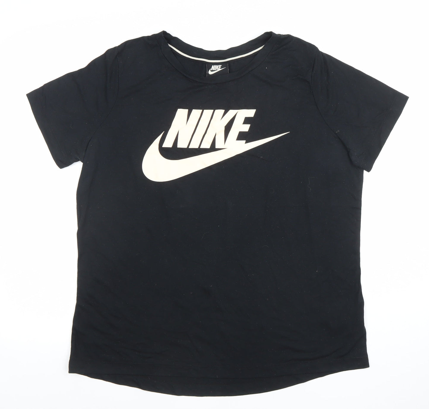 Nike Womens Black Basic Sports T-Shirt Size L Short Sleeve