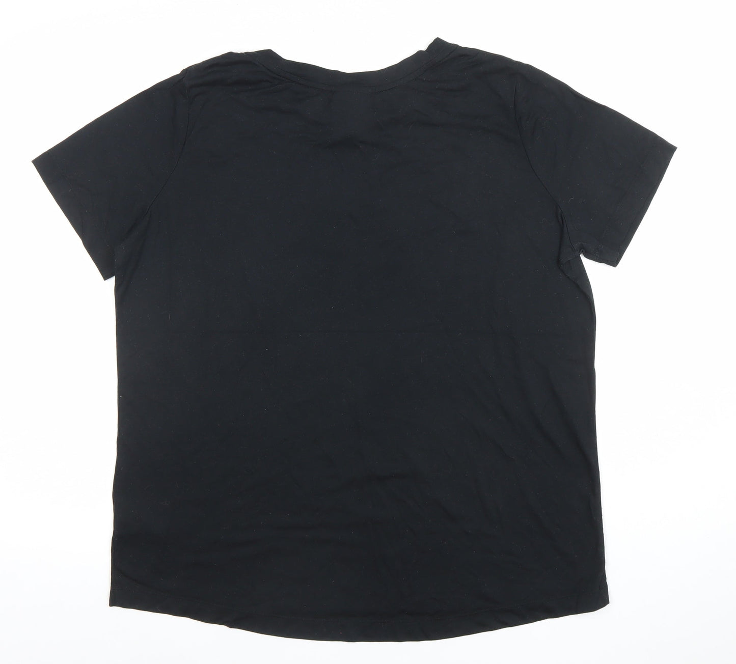 Nike Womens Black Basic Sports T-Shirt Size L Short Sleeve