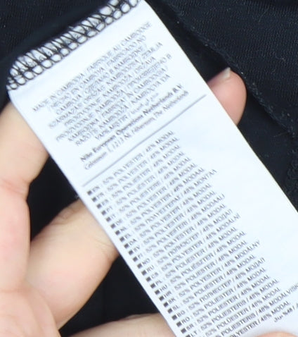 Nike Womens Black Basic Sports T-Shirt Size L Short Sleeve