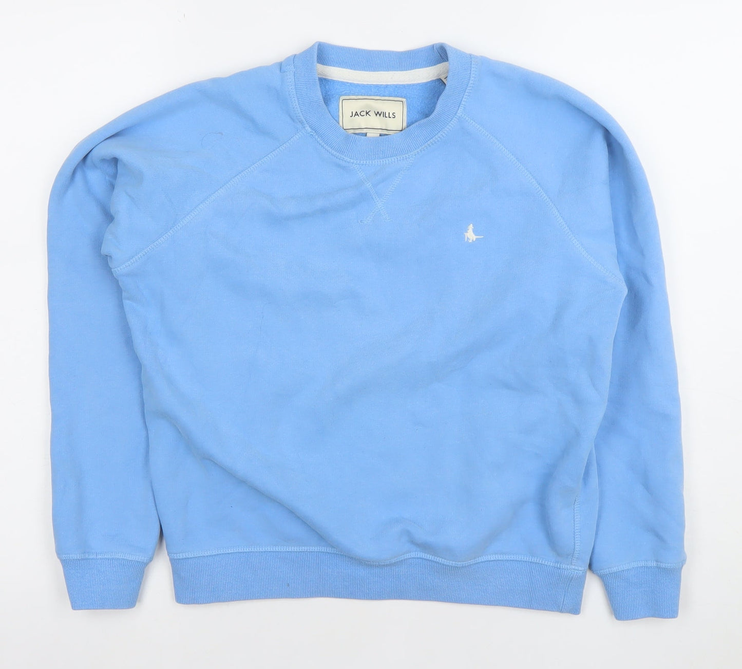 Jack Wills Women's Blue Cotton Crew Neck Pullover Sweatshirt UK 6