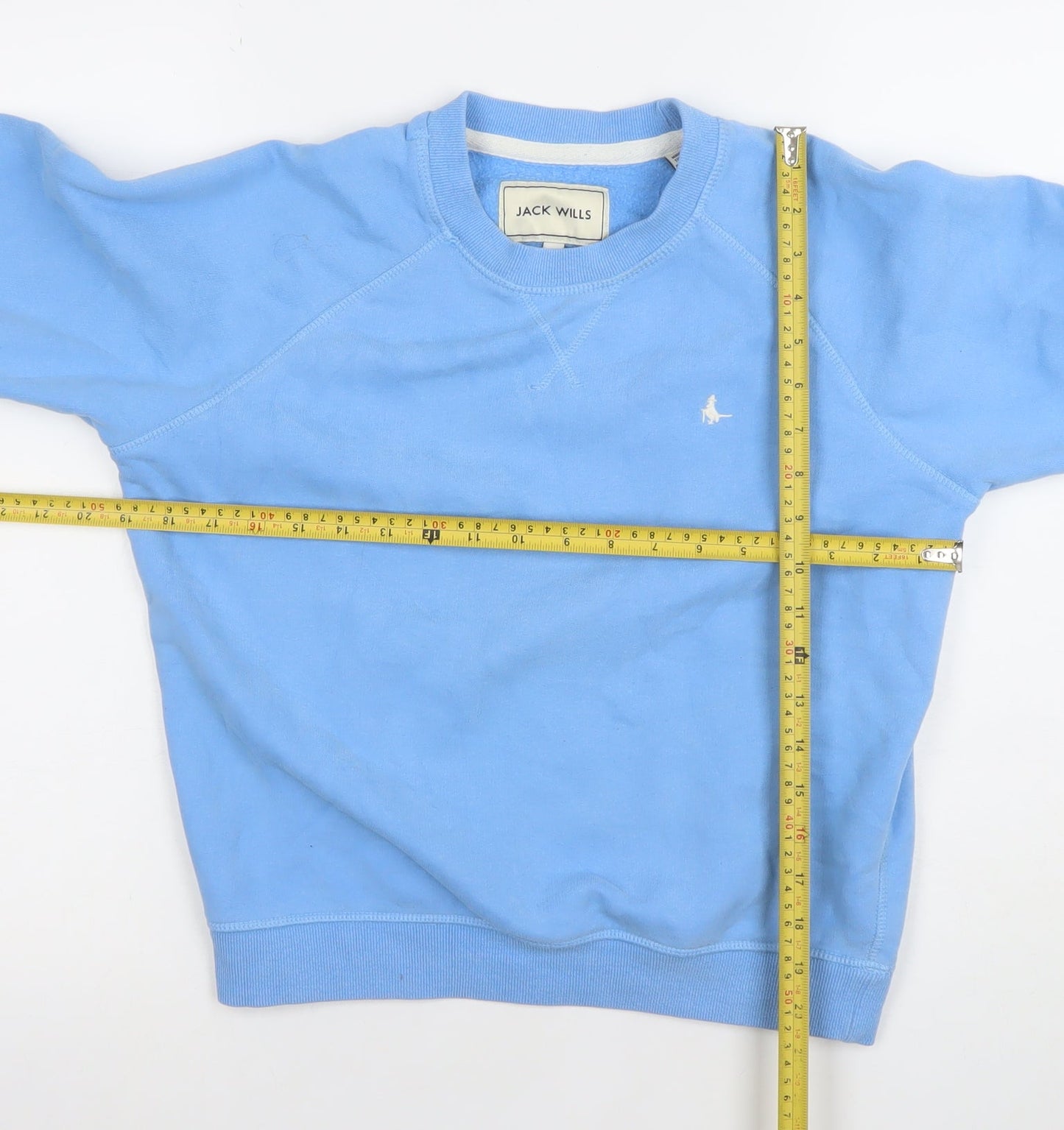 Jack Wills Women's Blue Cotton Crew Neck Pullover Sweatshirt UK 6