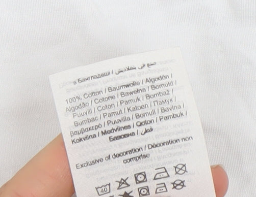 Jack & Jones Mens White 2XL Graphic Print Cotton T-Shirt