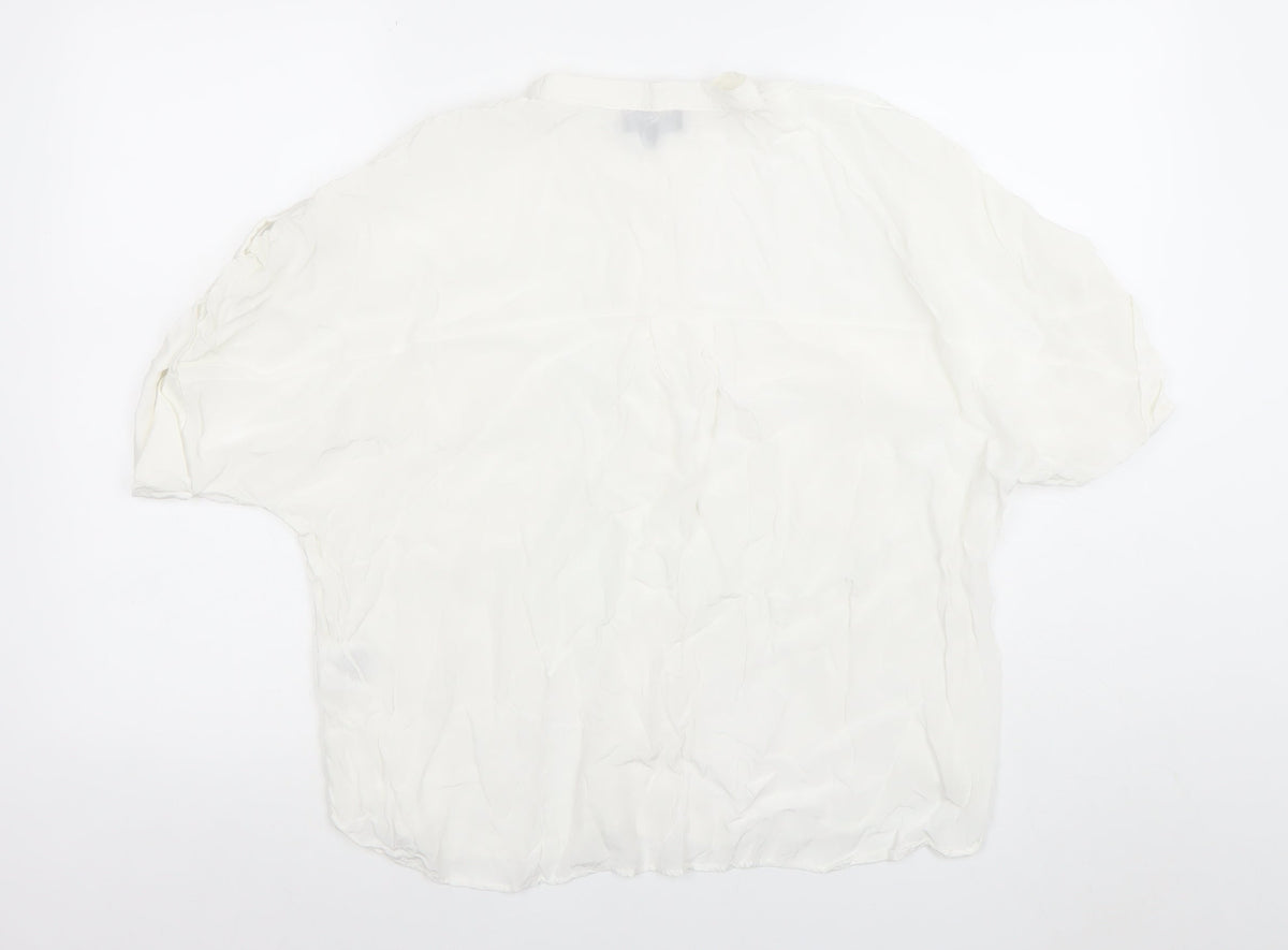EVA KAYAN Women's White Relaxed Viscose Blouse Size 14