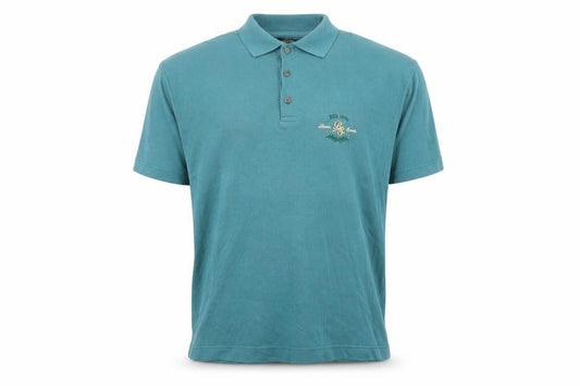 Back Swing Men’s Blue Cotton Short Sleeve Polo Shirt Size M