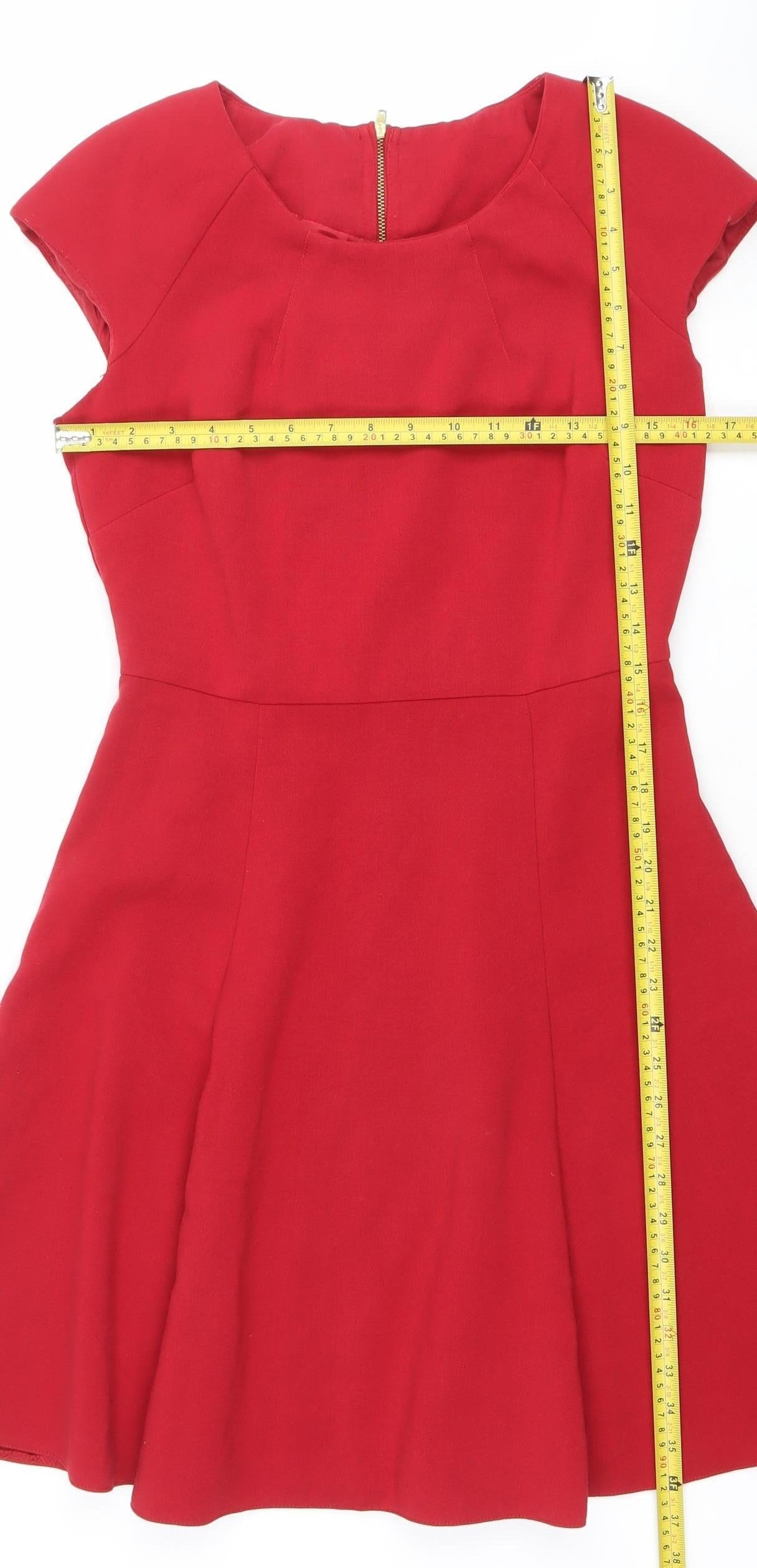 Savida Women's Red Fit & Flare Knee Length Dress Size 12