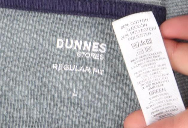 Dunnes Stores Mens Grey Short Sleeve Regular Fit Henley Polo Shirt L