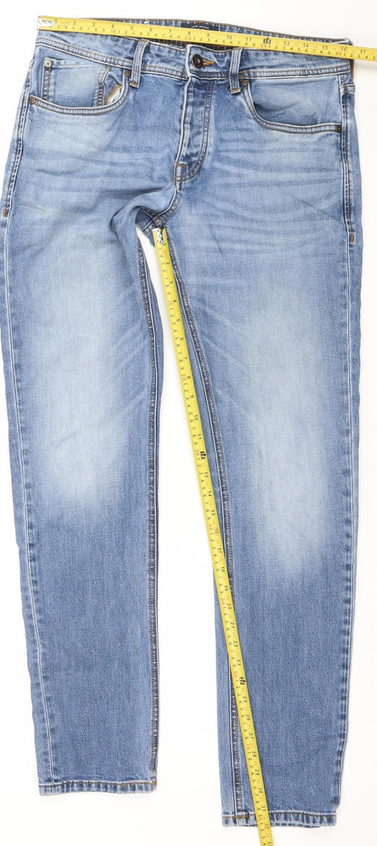 Jack & Jones Men's Blue 32x34 Regular Fit Straight Denim Jeans