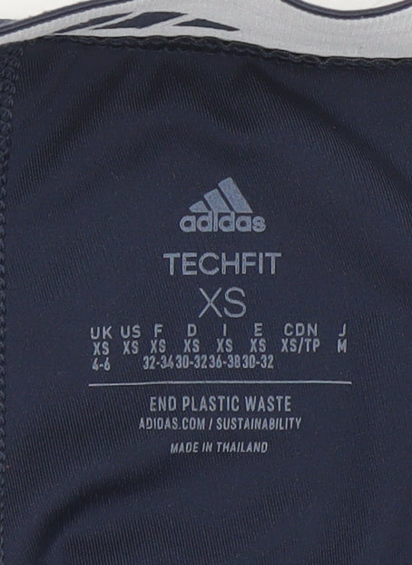 Adidas Womens Blue Techfit XS Compression Leggings