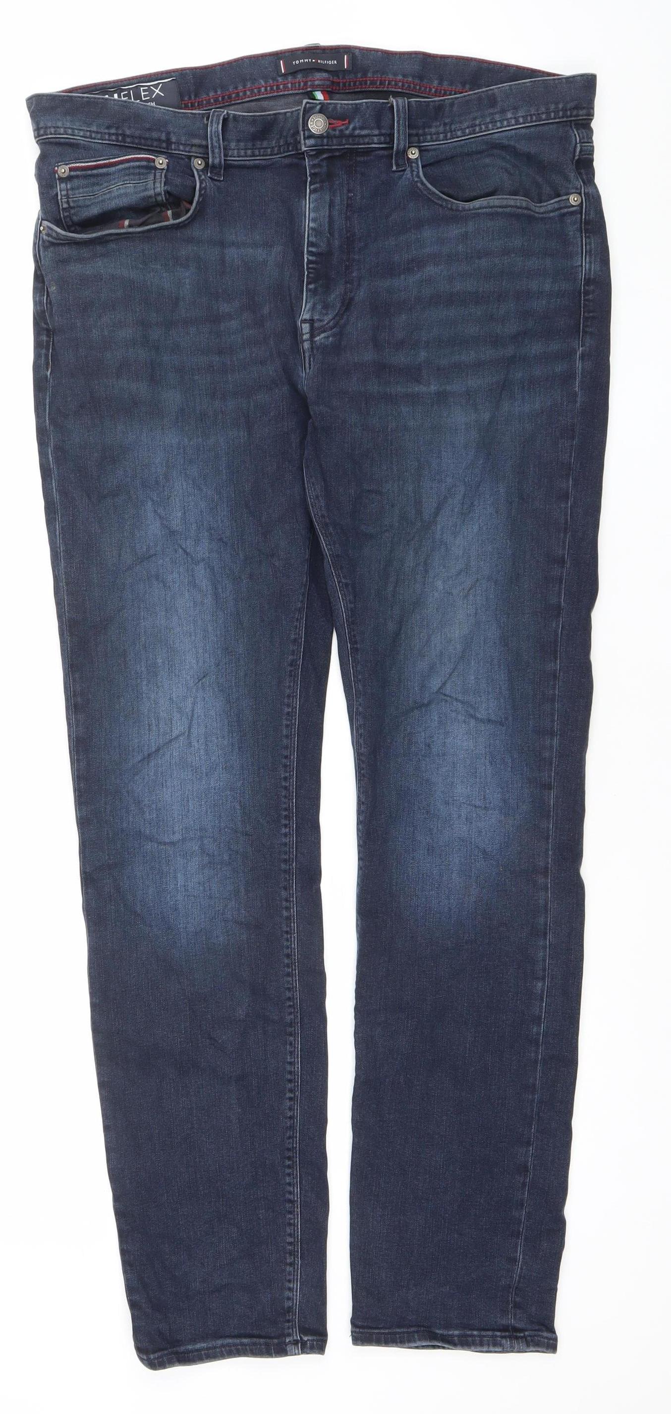 Tommy Hilfiger Men's Blue Slim Fit Bleecker Stretch Jeans 36W 32L