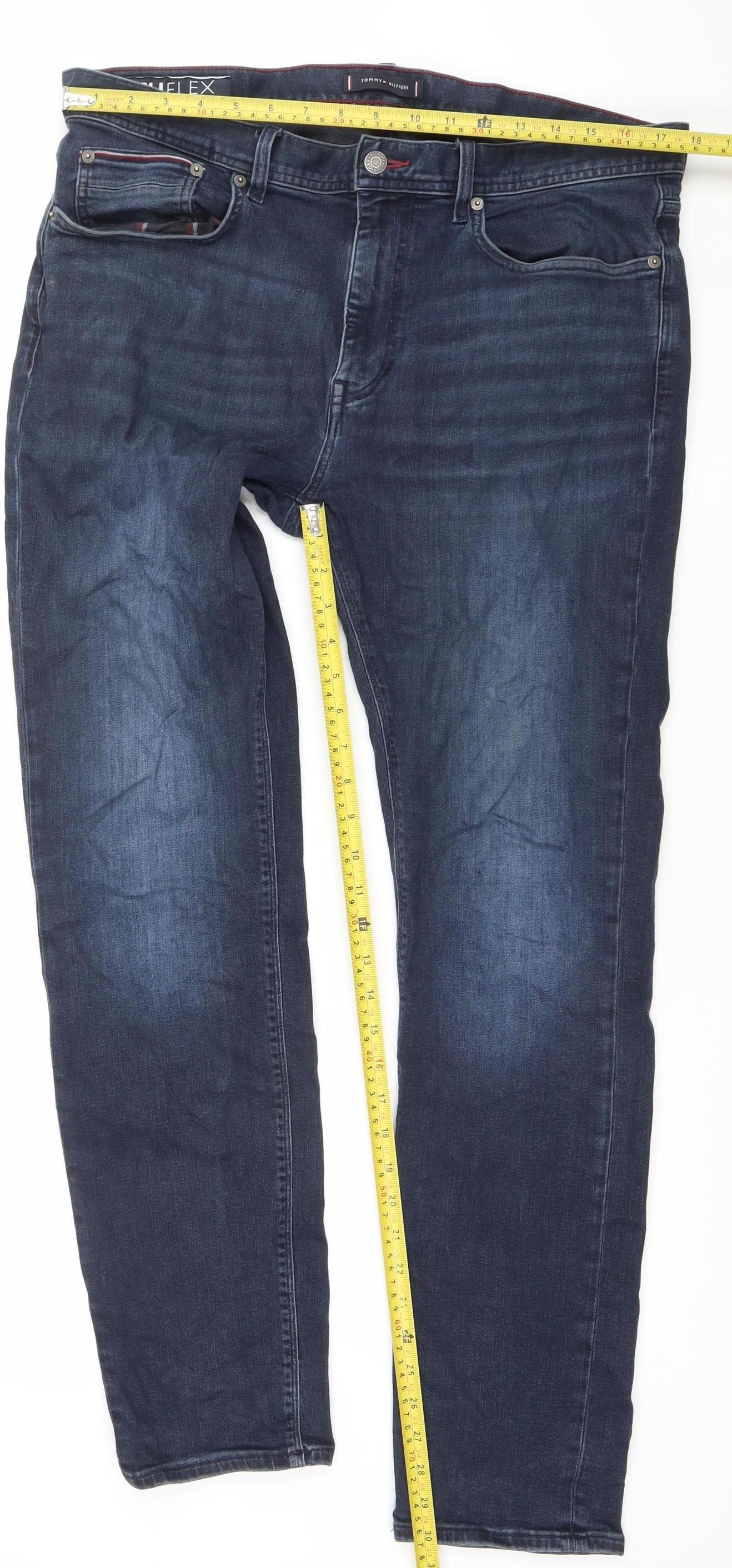 Tommy Hilfiger Men's Blue Slim Fit Bleecker Stretch Jeans 36W 32L