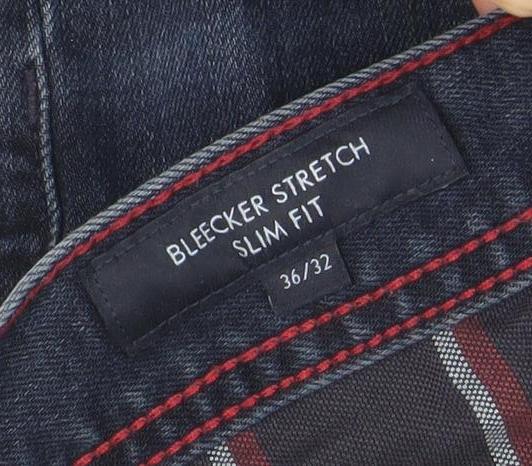 Tommy Hilfiger Men's Blue Slim Fit Bleecker Stretch Jeans 36W 32L