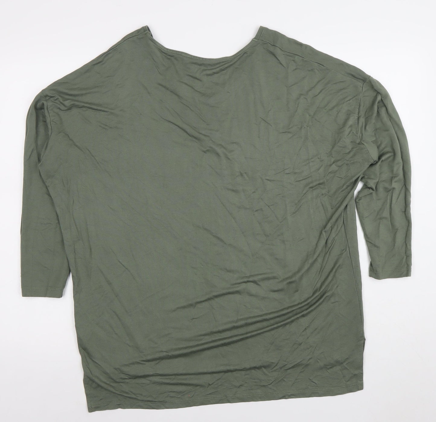 Friends Like These Women's Green Size 10 Relaxed V-Neck Jersey Top