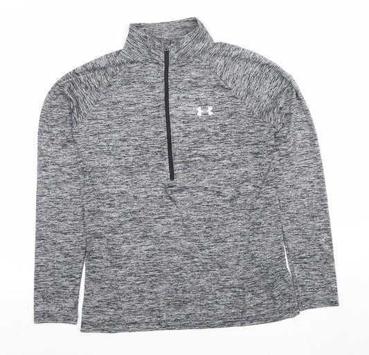 Under Armour Women Grey Long Sleeve HeatGear 1/4 Zip Top M
